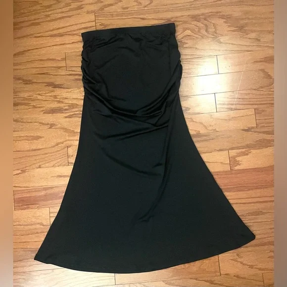 SHEIN- Black Scrunched Sides Midi Skirt Size XL - Picture 4 of 9